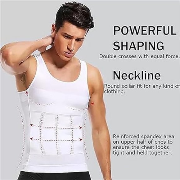 (2-Pack) Body Shaping Tank Top - Shapewear for Men - Abdomen Slimming XXL *NEW* - Picture 2 of 6